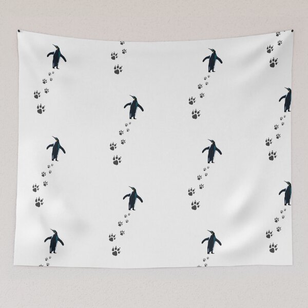 Item preview, Cute Penguin Footprints Trail – Minimalist Funny Animal Aesthetic Design designed and sold by Purti123.