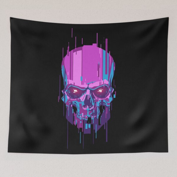 Item preview, Cyberpunk Glitch Skull – Neon Digital Death Aesthetic designed and sold by KPDesignLab.