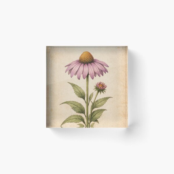 Item preview, Vintage Echinacea Botanical Print – Purple Coneflower Herbal Antique Wall Art designed and sold by Darlin8888.