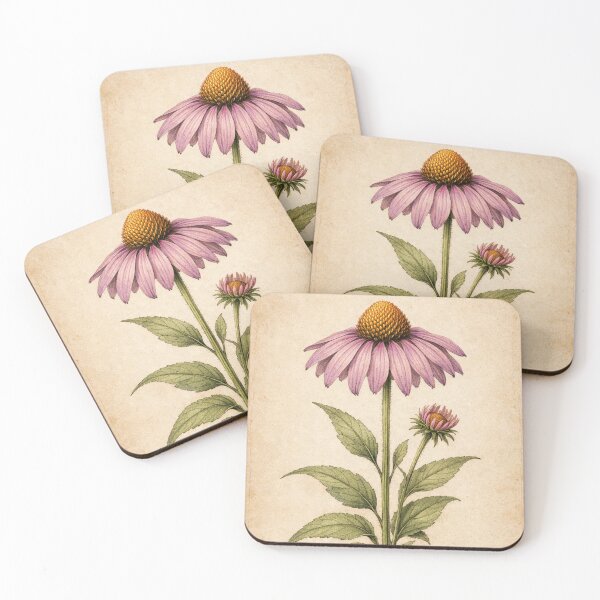 Item preview, Vintage Echinacea Botanical Print – Purple Coneflower Herbal Antique Wall Art designed and sold by Darlin8888.