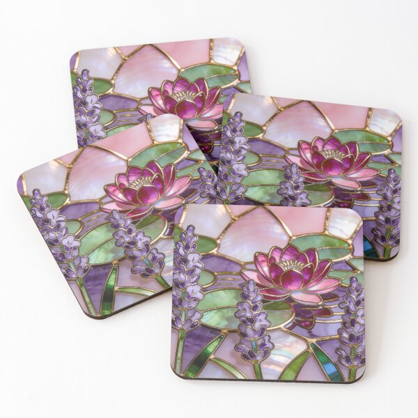 Item preview, Stained Glass Water Lilies designed and sold by CalmnessbyChoice.
