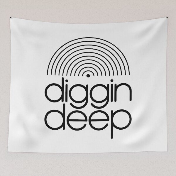 Item preview, Diggin Deep Vinyl DJ Typography – Minimal Record Groove Design designed and sold by TipTop GFX.