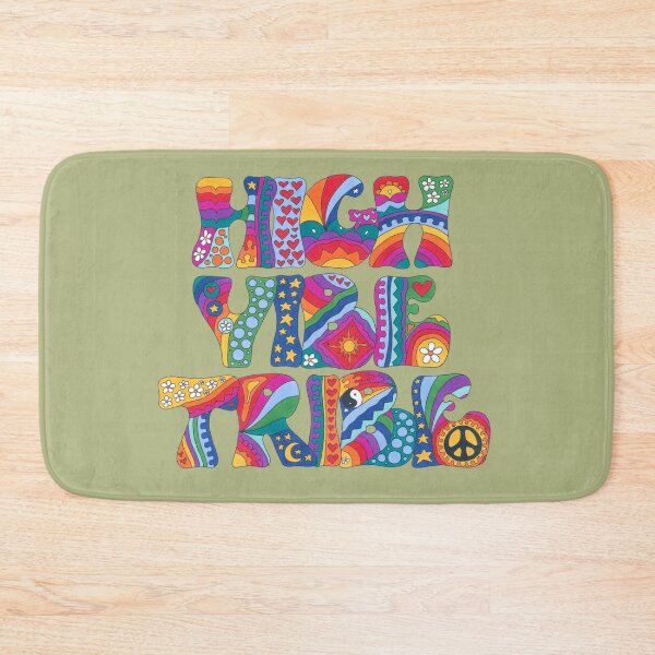 Item preview, Psychedelic High Vibe Tribe Art White– Retro Hippie Rainbow Groovy Peace Design designed and sold by Kellie Espie Art.