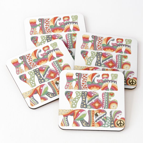 Item preview, Vintage Psychedelic High Vibe Tribe Art White– Retro Hippie Rainbow Groovy Peace Design designed and sold by Kellie Espie Art.