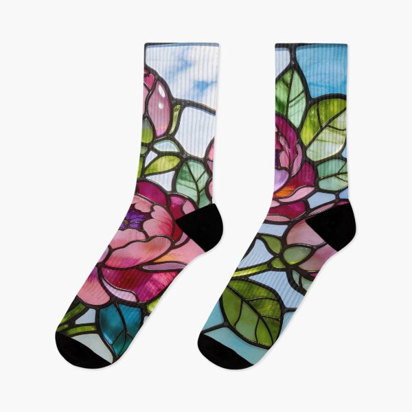 Item preview, Stained Glass Paeonies designed and sold by CalmnessbyChoice.