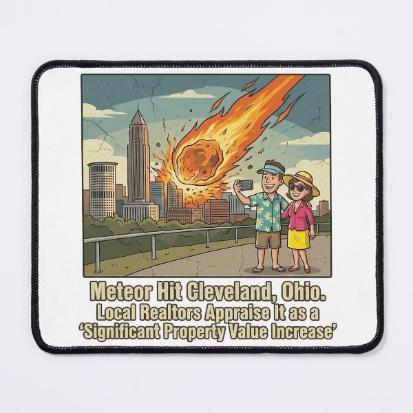 Item preview, Meteor Hit Cleveland Ohio Funny Sarcastic Real Estate Art designed and sold by DraftAndDoneArt.