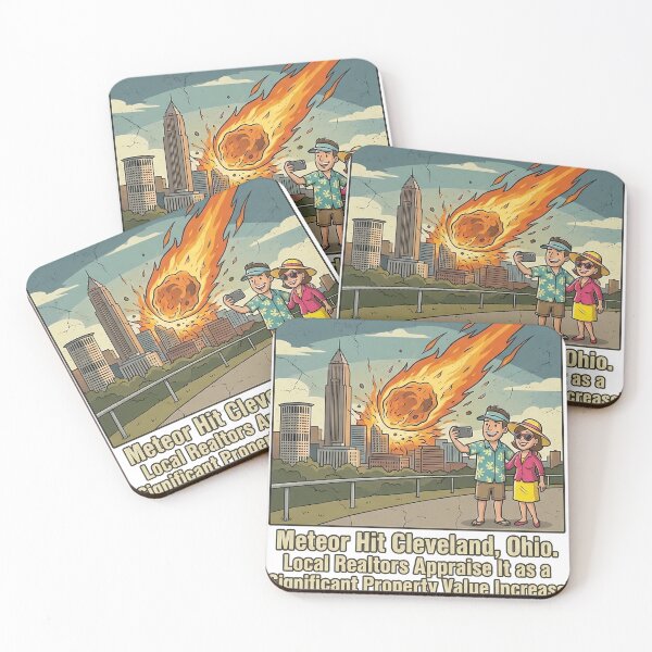 Item preview, Meteor Hit Cleveland Ohio Funny Sarcastic Real Estate Art designed and sold by DraftAndDoneArt.