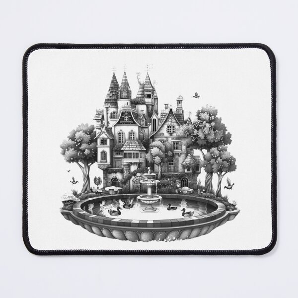 Item preview, Whimsical Fairytale Castle Garden Fantasy Cottagecore Design designed and sold by inkoutninja.