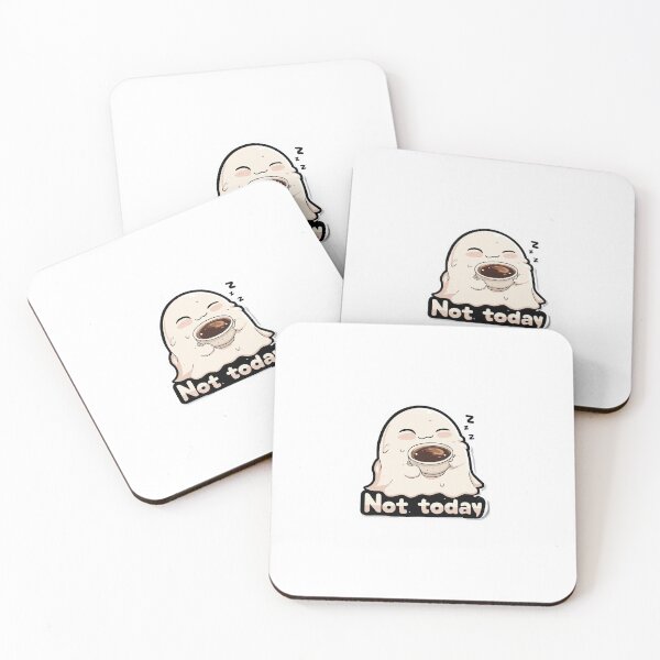 Item preview, Cute Sleepy Ghost Coffee Sticker designed and sold by SparkVault.
