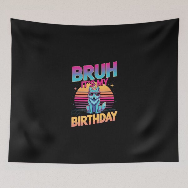 Item preview, Bruh Birthday Wolf Sunset designed and sold by Happycapyco.