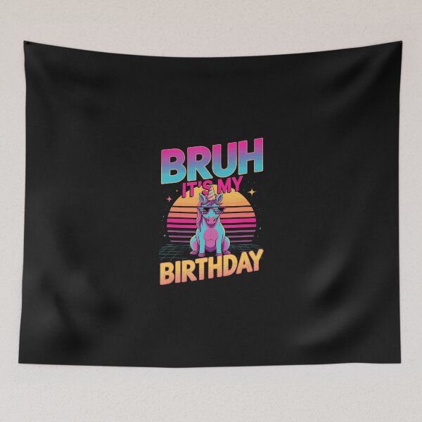 Item preview, Bruh Birthday Unicorn Sunset designed and sold by Happycapyco.