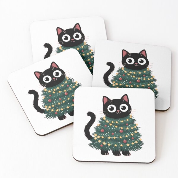 Item preview, Cute Black Cat in Christmas Tree Cat Lover Holiday designed and sold by IdunayaStore.