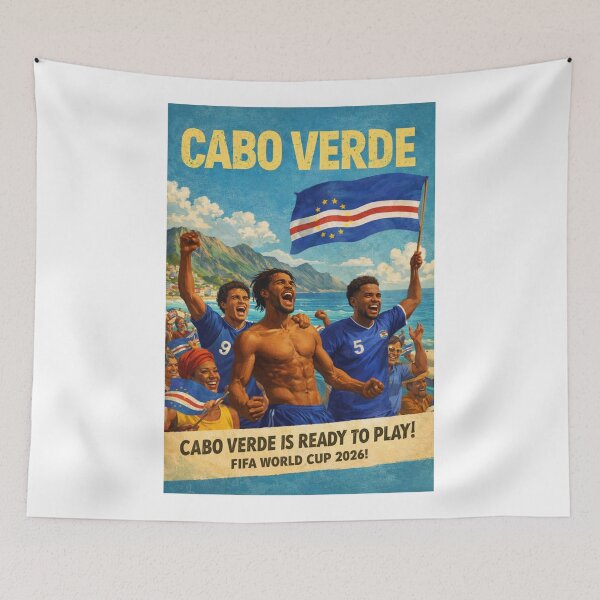 Item preview, Cabo Verde Praia Santiago Island Atlantic Ocean FIFA World Cup Blue Sharks Celebration designed and sold by Aryabek.