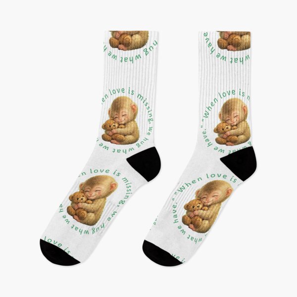 Item preview, Cute Monkey Hugging Teddy Bear T-Shirt – Happy Emotional Animal Design | Aesthetic Green Background Art designed and sold by Purti123.