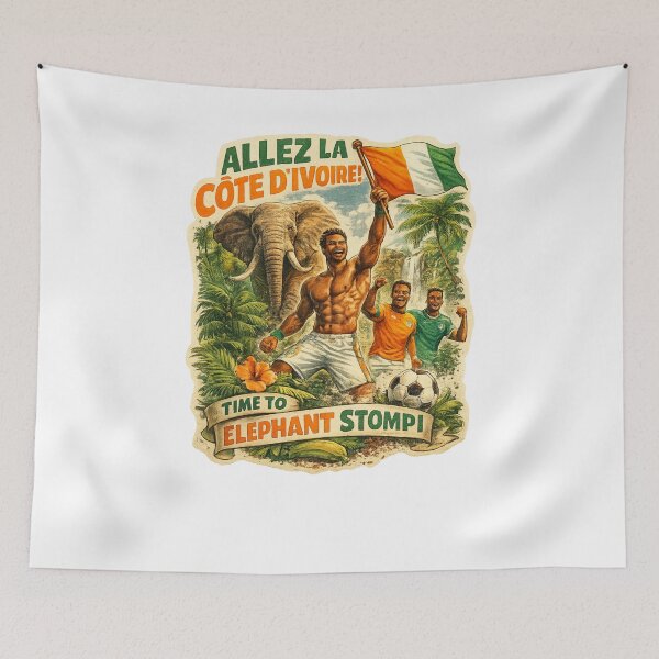Item preview, Côte d’Ivoire Abidjan Taï National Park Elephants African Football FIFA World Cup Pride designed and sold by Aryabek.