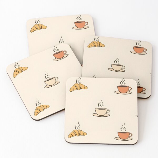 Item preview, Coffee and Croissants Pattern - French Breakfast Coffee Pattern designed and sold by ViralVibeLab.