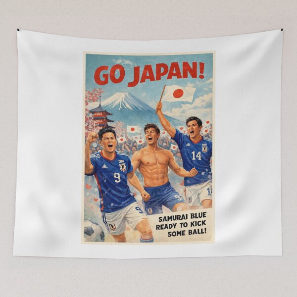 Item preview, Japan Samurai Blue Roar at Mount Fuji and Sensō-ji Tokyo for FIFA World Cup 2026 designed and sold by Aryabek.