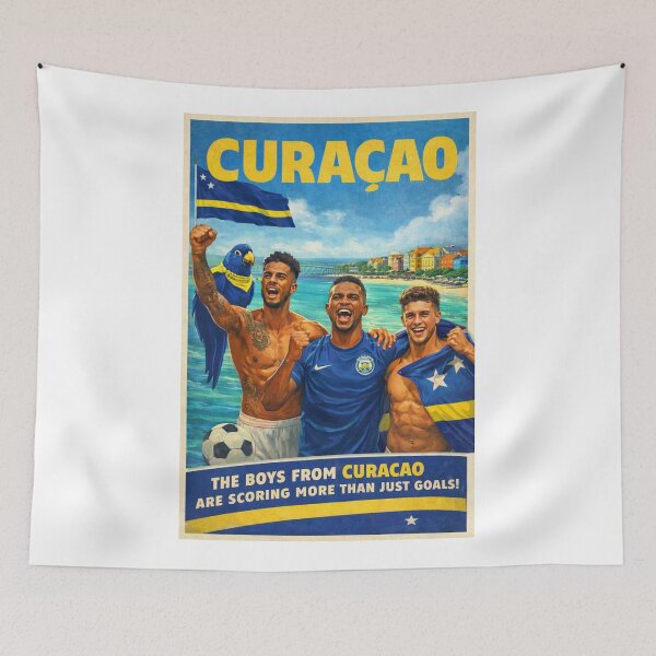 Item preview, Curaçao Football Pride at Willemstad and Queen Emma Bridge for FIFA World Cup Dreams designed and sold by Aryabek.
