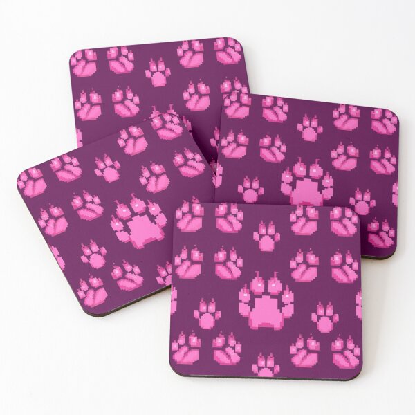 Item preview, Pink Pixel Art Cat Paws Pattern designed and sold by ViralVibeLab.