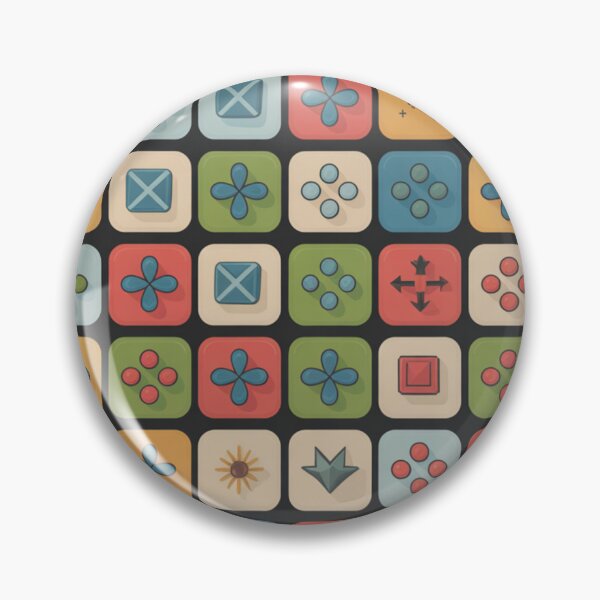 Item preview, Retro Geometric Icons Pattern - Vintage Game Symbols Pattern designed and sold by ViralVibeLab.