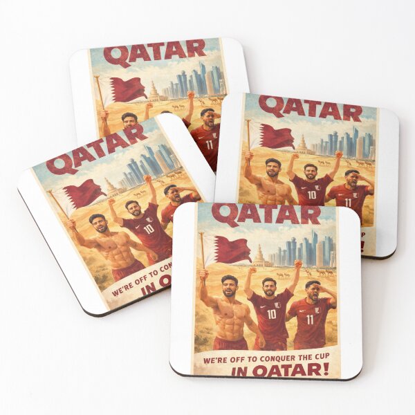 Item preview, Qatar Desert Skyline of Doha and Lusail Celebrating National Football Ambitions designed and sold by Aryabek.