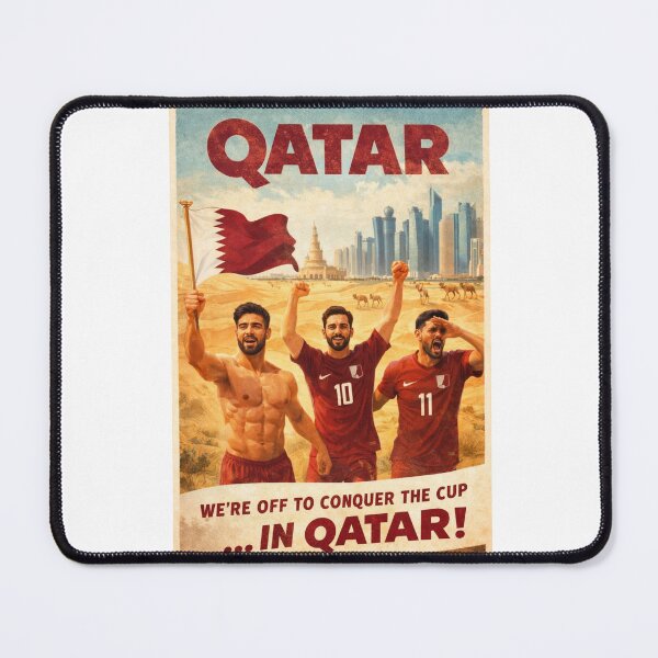 Item preview, Qatar Desert Skyline of Doha and Lusail Celebrating National Football Ambitions designed and sold by Aryabek.