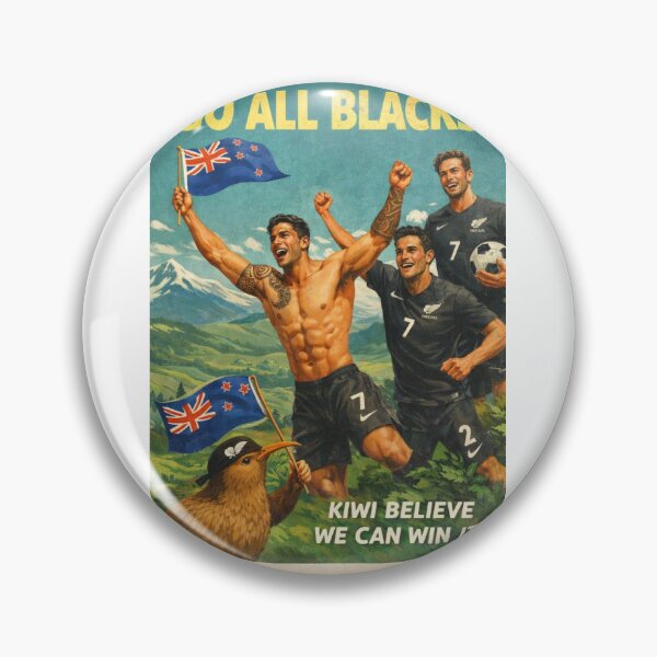Item preview, New Zealand All Whites Football Spirit near Mount Cook and Southern Alps designed and sold by Aryabek.