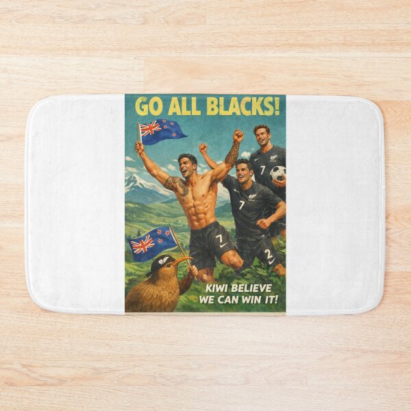 Item preview, New Zealand All Whites Football Spirit near Mount Cook and Southern Alps designed and sold by Aryabek.