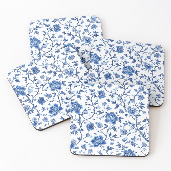 Item preview, Royal Delft Blue Ink Flowers Branches Pattern designed and sold by GrinGalore.