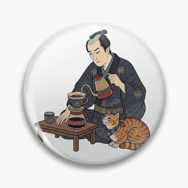 Artikelvorschau, Ukiyoe Coffee Master – Samurai's Perfect Drip & Ginger Cat entworfen und verkauft von LuckyCatClubJP.