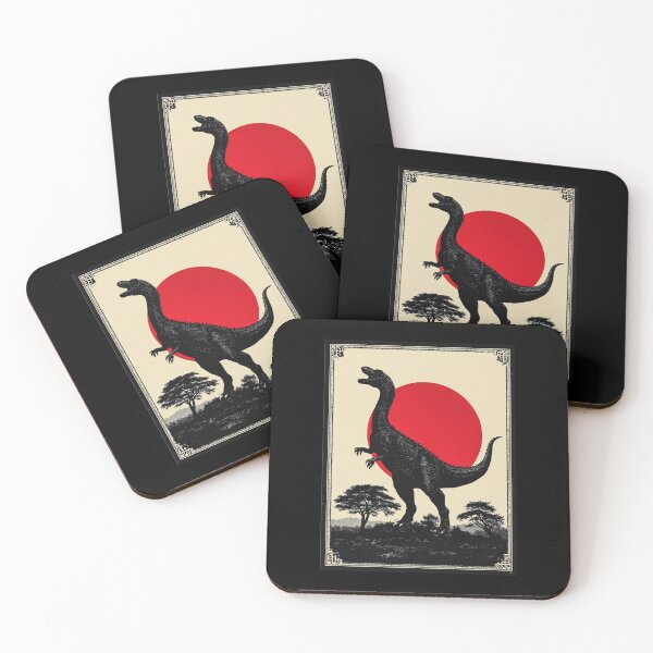 Item preview, Icon of standing dinosaur raptor on sunset valley designed and sold by 127sm.