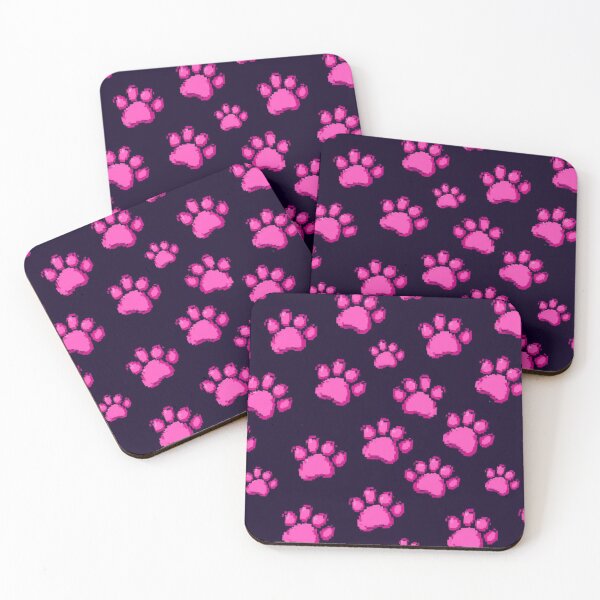 Item preview, Pink Pixel Art Cat Paw Prints Pattern designed and sold by ViralVibeLab.