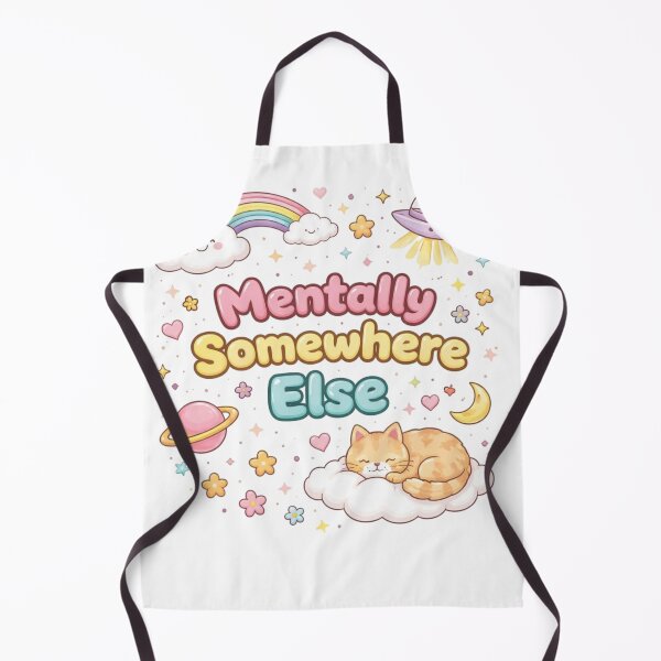 Item preview, Mentally Somewhere Else Cute Aesthetic Design | Introvert Mood Funny Quote Pastel Cartoon Art designed and sold by Sanika arts .