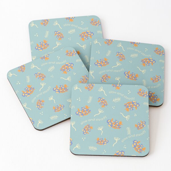 Item preview, Slow & Steady, Playful nudibranch Pattern in Teal and Orange designed and sold by noinudee.
