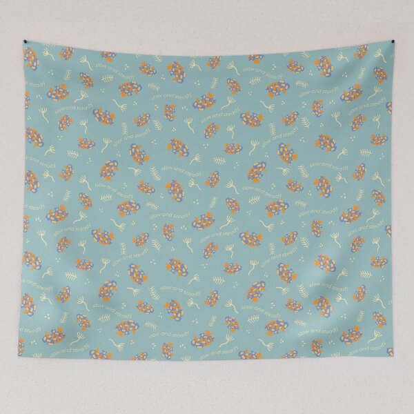 Item preview, Slow & Steady, Playful nudibranch Pattern in Teal and Orange designed and sold by noinudee.