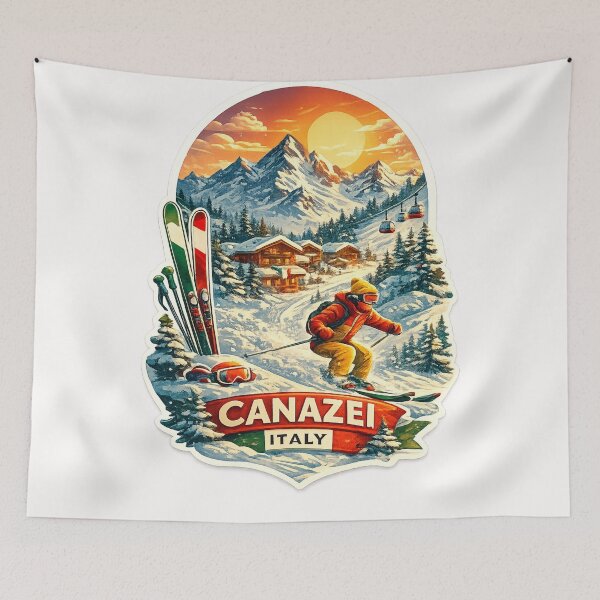 Item preview, Canazei Val di Fassa Ski Slopes with Marmolada and Sellaronda Dolomites designed and sold by Places On Earth.