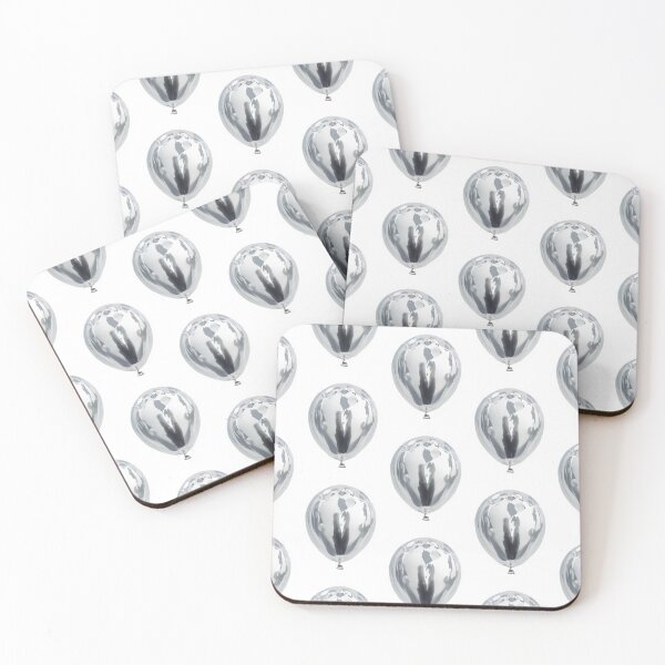 Item preview, Metallic Silver Chrome Balloons Pattern designed and sold by ViralVibeLab.