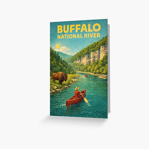Buffalo National River Arkansas Ozark Mountains Wilderness near Ponca Greeting Card