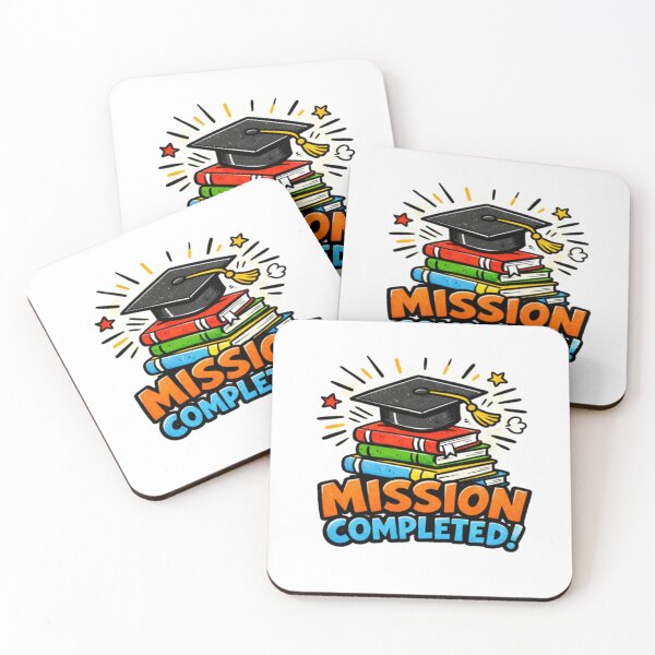 Item preview, Mission Completed Graduation Design • Funny Grad Cap & Books Art • Student Achievement Graphic designed and sold by Bright Nest Studio.