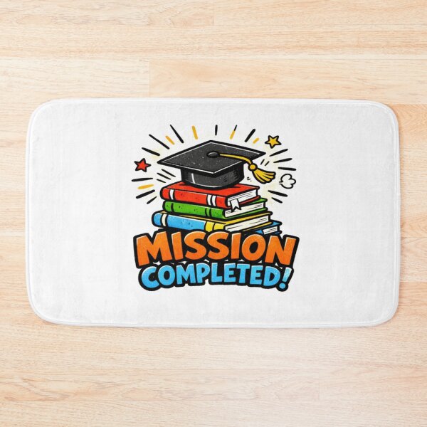 Item preview, Mission Completed Graduation Design • Funny Grad Cap & Books Art • Student Achievement Graphic designed and sold by Bright Nest Studio.