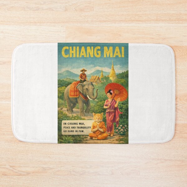 Item preview, Chiang Mai Elephant Temple Landscape with Wat Phra That Doi Suthep and Doi Inthanon Mountains designed and sold by Places On Earth.