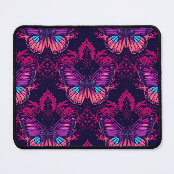 Item preview, Neon Butterfly Damask Pattern designed and sold by ViralVibeLab.