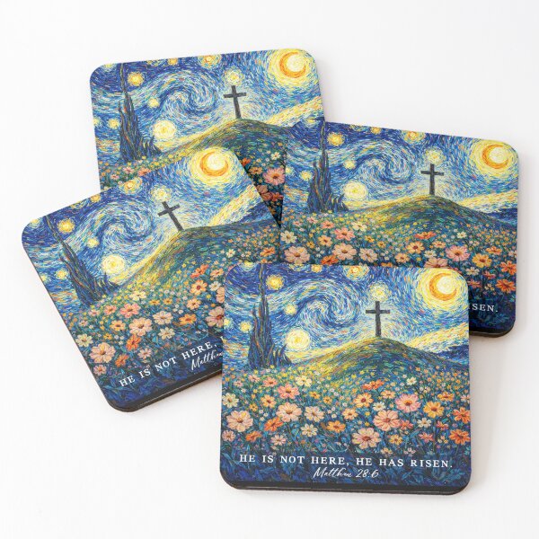 Item preview, Christian Easter He Is Not Here, He Is Risen Floral Starry Night designed and sold by will freed18.