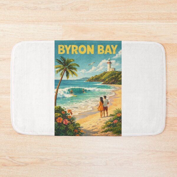Item preview, Byron Bay Lighthouse Coastline with Cape Byron and New South Wales Surf Beaches designed and sold by Places On Earth.