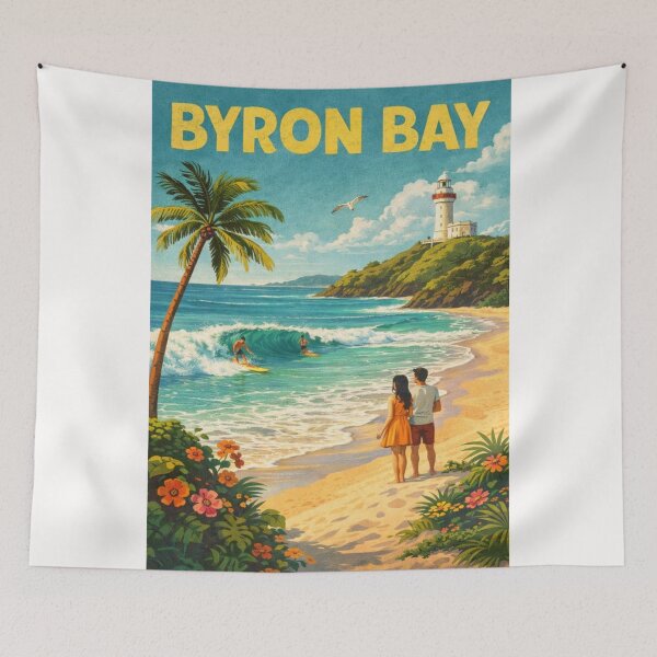 Item preview, Byron Bay Lighthouse Coastline with Cape Byron and New South Wales Surf Beaches designed and sold by Places On Earth.