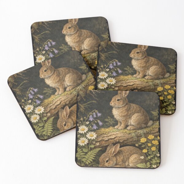Item preview, Vintage Woodland Bunny Nature Rabbits Art designed and sold by will freed18.