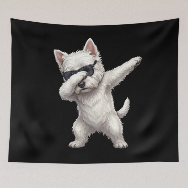 Aperçu de l'œuvre Maman et papa amoureux d'un West Highland White Terrier qui fait du dab créée et vendue par TerryConnells.