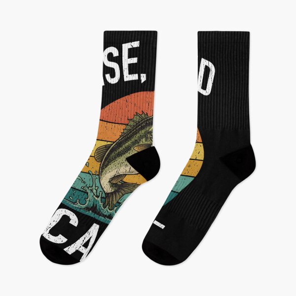 Item preview, Rise Grind Cast Fishing Bass Fishing Retro Sunset Largemouth Bass Angler fishing lover fish whisperer designed and sold by Jt41.