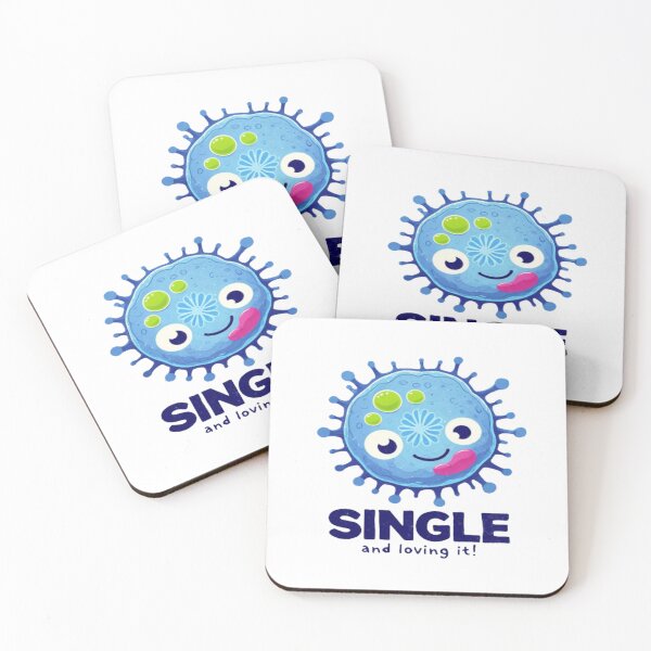 Item preview, Single and Loving It Cute Microbe Art • Funny Science Humor Design • Happy Single Life Graphic designed and sold by Bright Nest Studio.