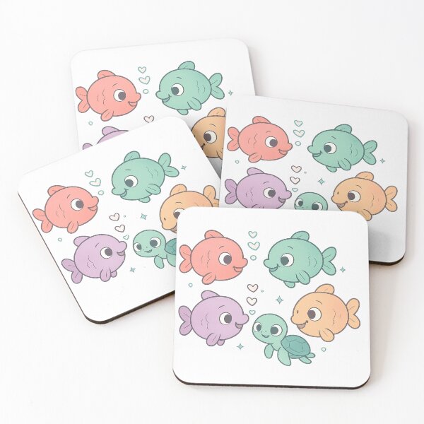 Item preview, Cute Fish and Turtle Cartoon Design designed and sold by Velvet-motive.